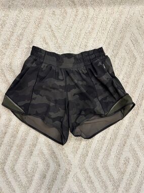Lululemon Green & Charcoal Camo Athletic Shorts